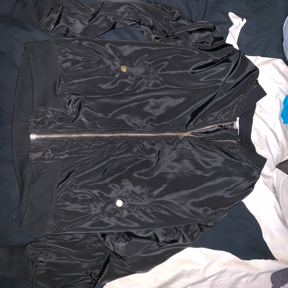 Black or grey bomber jacket